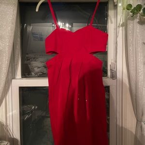 Red Dress with Cut Outs